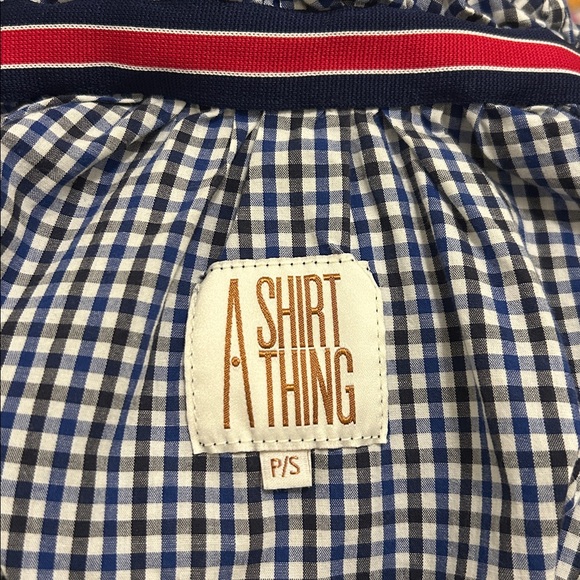 A Shirt Thing Margot Shirt in Navy Gingham Plaid Size P/S - Picture 9 of 11